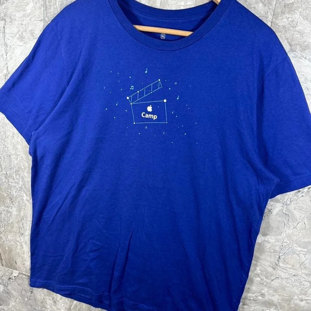 Vintage‎ Y2K Apple Employee CAMP 'Make Movie Magic' Shirt size Men's XL Workwear